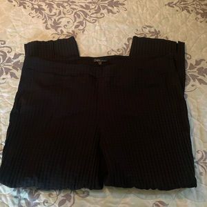 Dahlia Black Waffle Ankle Pants